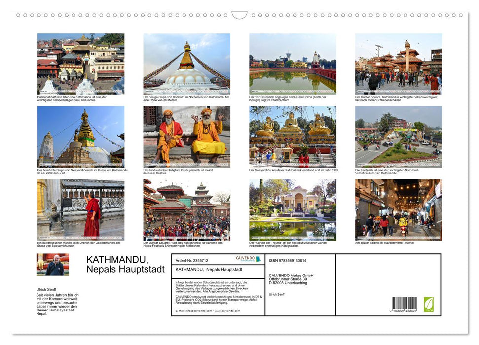 KATHMANDU, Nepals Hauptstadt (CALVENDO Wandkalender 2027)