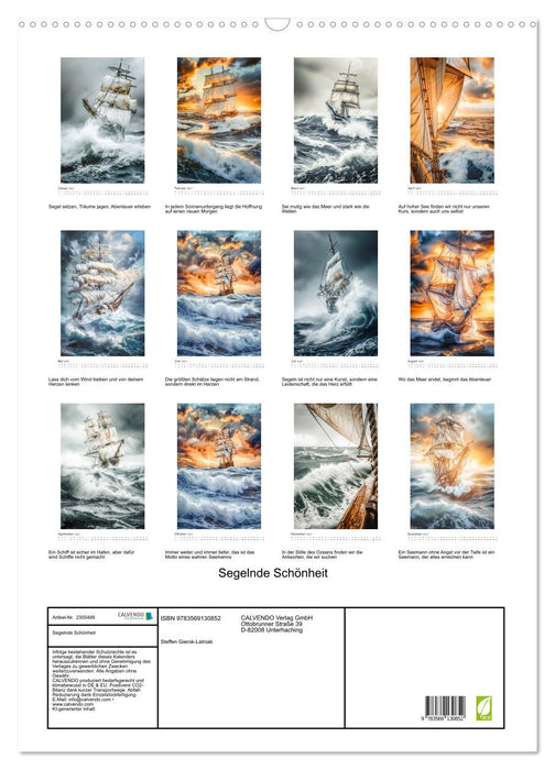 Segelnde Schönheit (CALVENDO Wandkalender 2027)