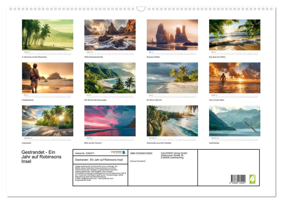 Gestrandet - Ein Jahr auf Robinsons Insel (CALVENDO Wandkalender 2027)