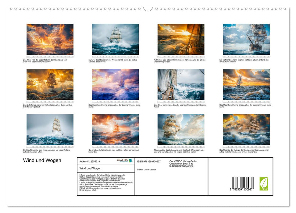 Wind und Wogen (CALVENDO Premium Wandkalender 2027)