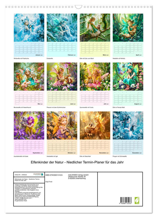 Elfenkinder der Natur - Niedlicher Termin-Planer für das Jahr (CALVENDO Wandkalender 2027)