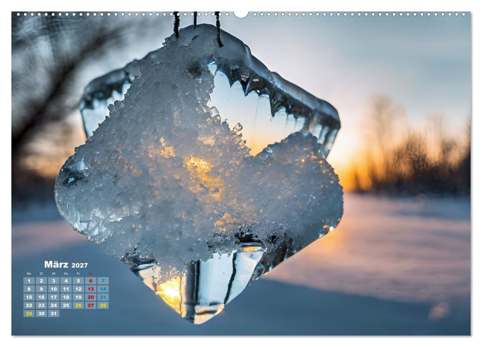 Schneekristalle und Eiszapfen Eisige Zeiten für alle Winterfans (CALVENDO Wandkalender 2027)