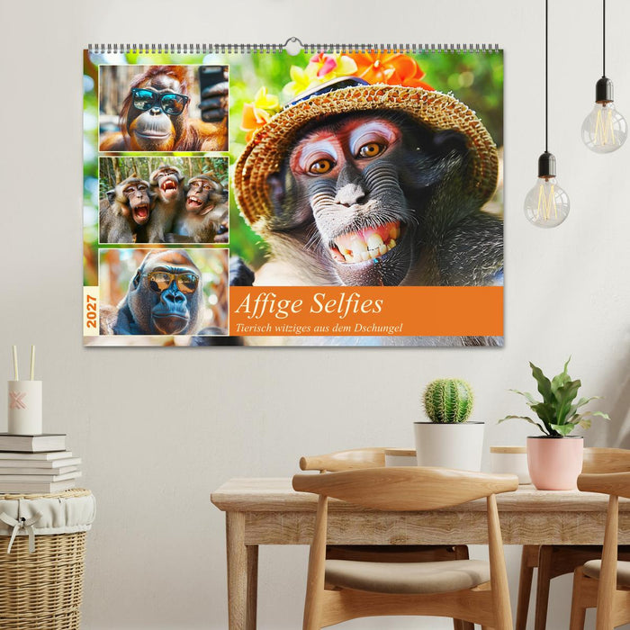Affige Selfies. Tierisch witziges aus dem Dschungel (CALVENDO Wandkalender 2027)