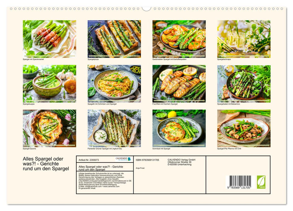 Alles Spargel oder was?! - Gerichte rund um den Spargel (CALVENDO Premium Wandkalender 2027)