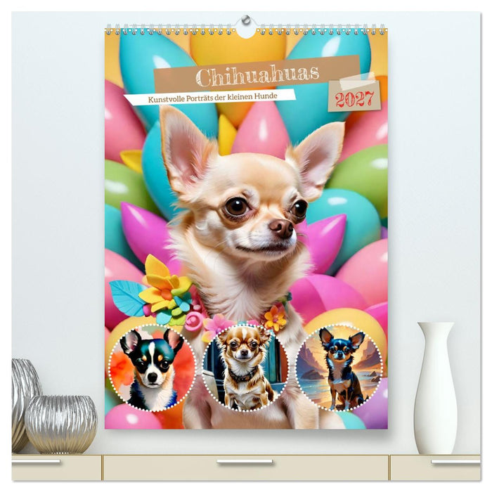 Chihuahuas. Kunstvolle Porträts der kleinen Hunde (CALVENDO Premium Wandkalender 2027)