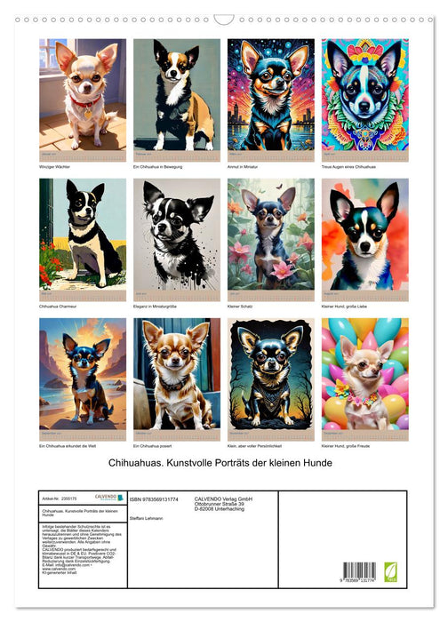 Chihuahuas. Kunstvolle Porträts der kleinen Hunde (CALVENDO Wandkalender 2027)