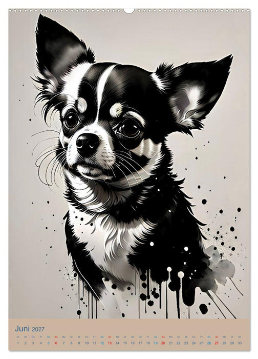 Chihuahuas. Kunstvolle Porträts der kleinen Hunde (CALVENDO Wandkalender 2027)