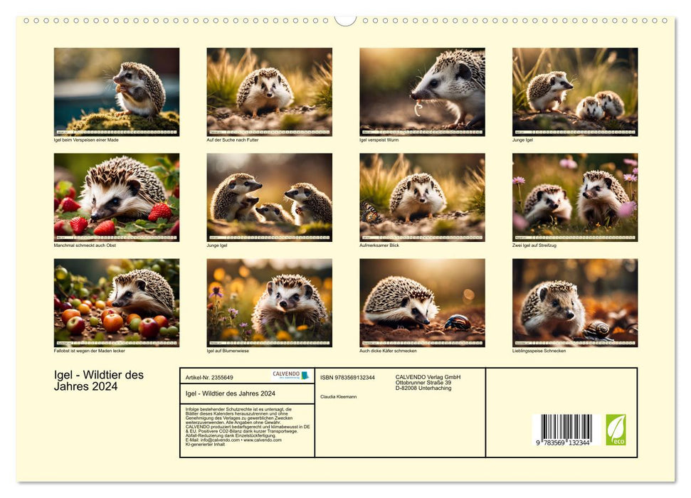 Igel - Wildtier des Jahres 2024 (CALVENDO Premium Wandkalender 2027)