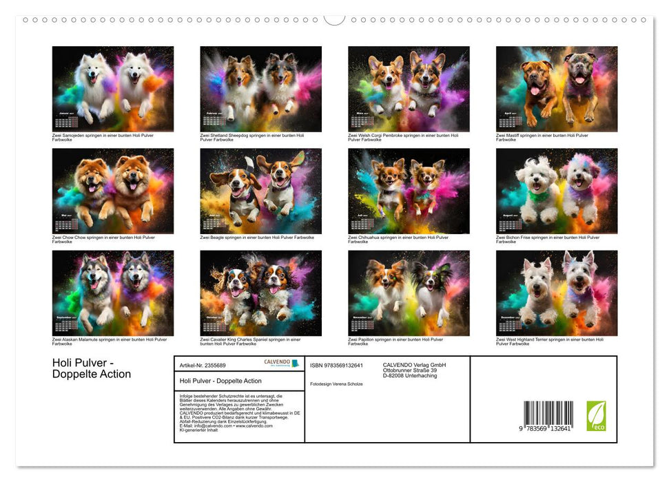 Holi Pulver - Doppelte Action (CALVENDO Premium Wandkalender 2027)