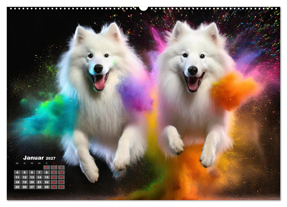 Holi Pulver - Doppelte Action (CALVENDO Premium Wandkalender 2027)