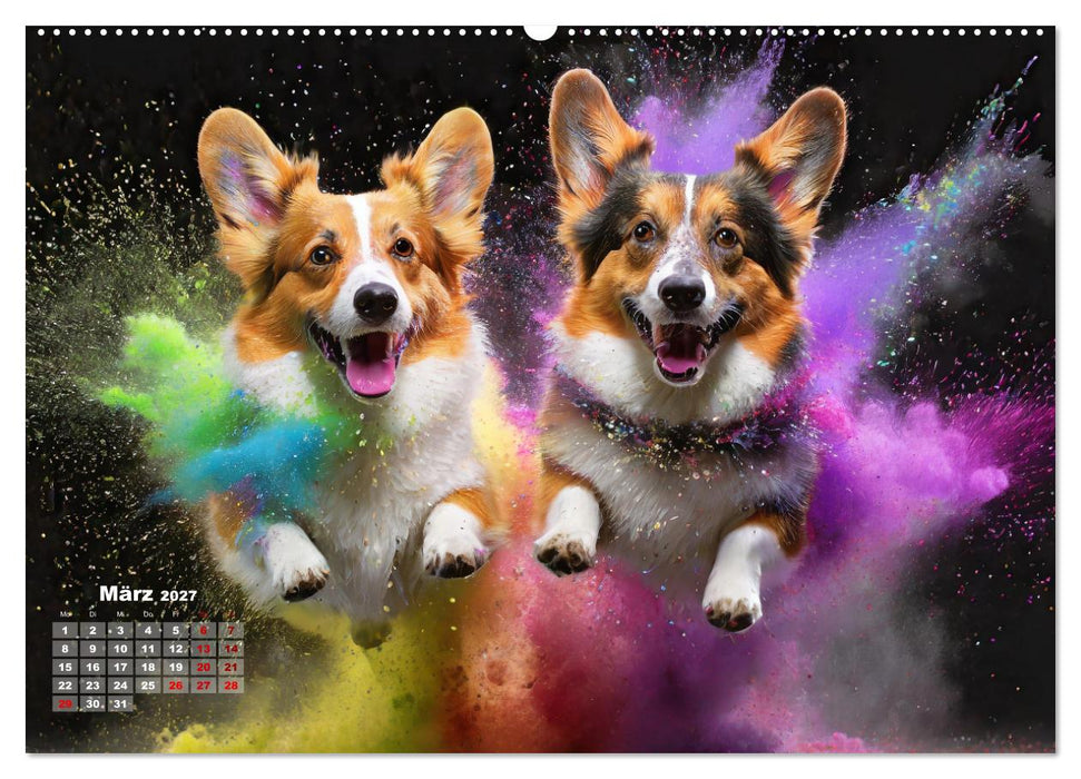 Holi Pulver - Doppelte Action (CALVENDO Premium Wandkalender 2027)