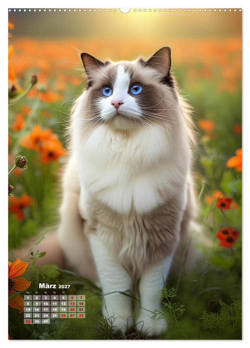 Pfotenabenteuer - Ragdolls in der Natur (CALVENDO Premium Wandkalender 2027)