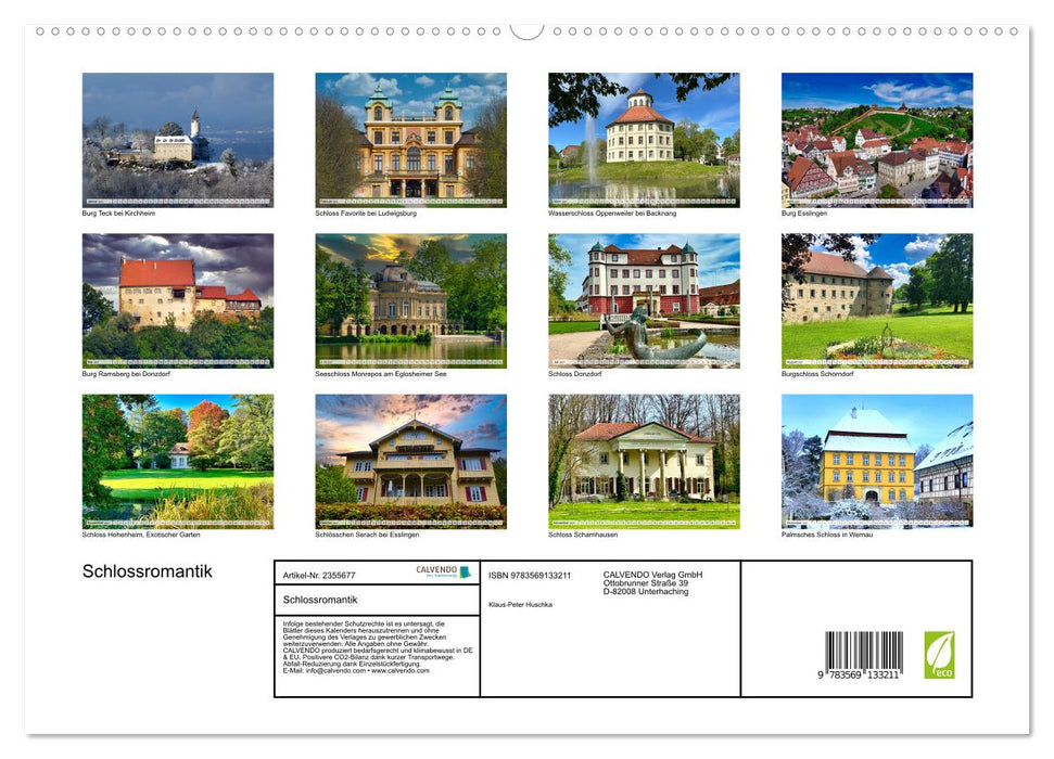 Schlossromantik (CALVENDO Premium Wandkalender 2027)