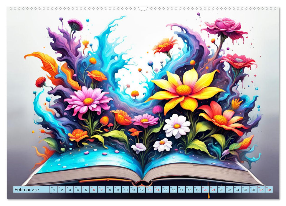 Bunte Bücherseiten (CALVENDO Premium Wandkalender 2027)