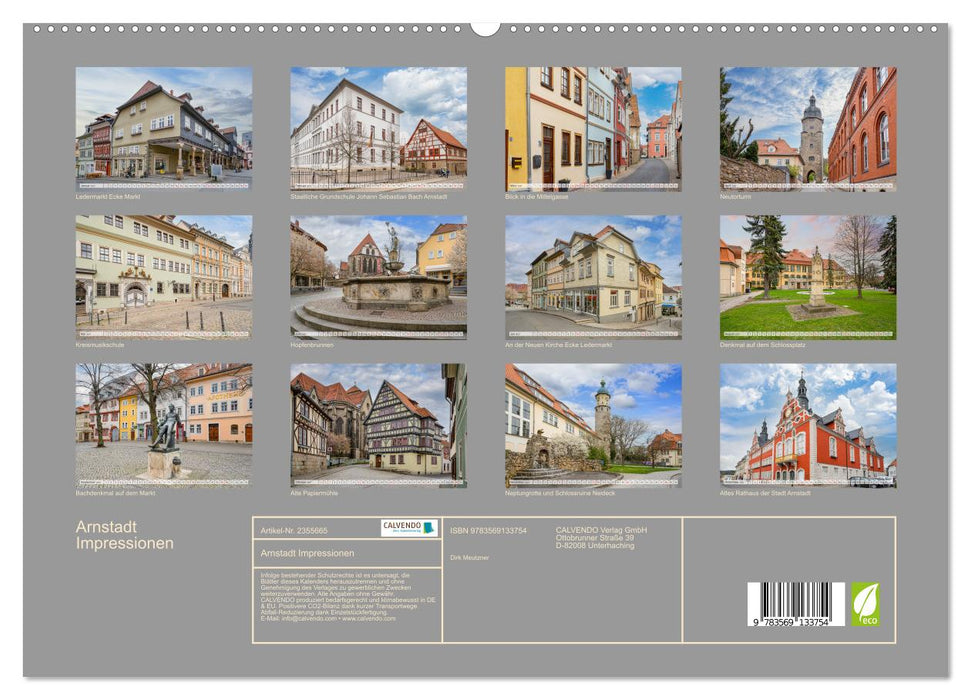 Arnstadt Impressionen (CALVENDO Premium Wandkalender 2027)