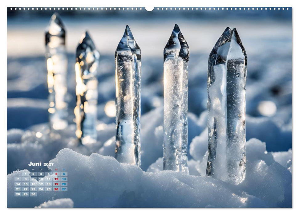 Schneekristalle und Eiszapfen Eisige Zeiten für alle Winterfans (CALVENDO Premium Wandkalender 2027)