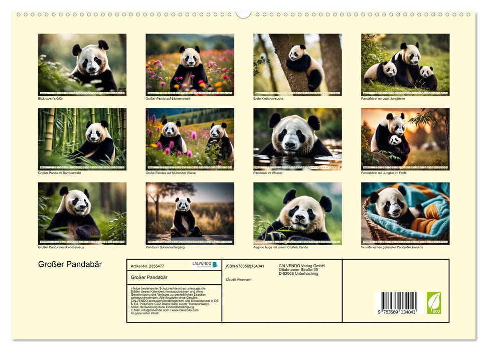 Großer Pandabär (CALVENDO Premium Wandkalender 2027)