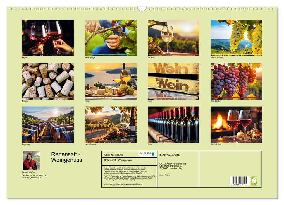Rebensaft - Weingenuss (CALVENDO Wandkalender 2027)