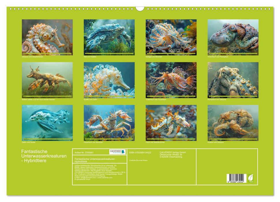 Fantastische Unterwasserkreaturen - Hybridtiere (CALVENDO Wandkalender 2027)