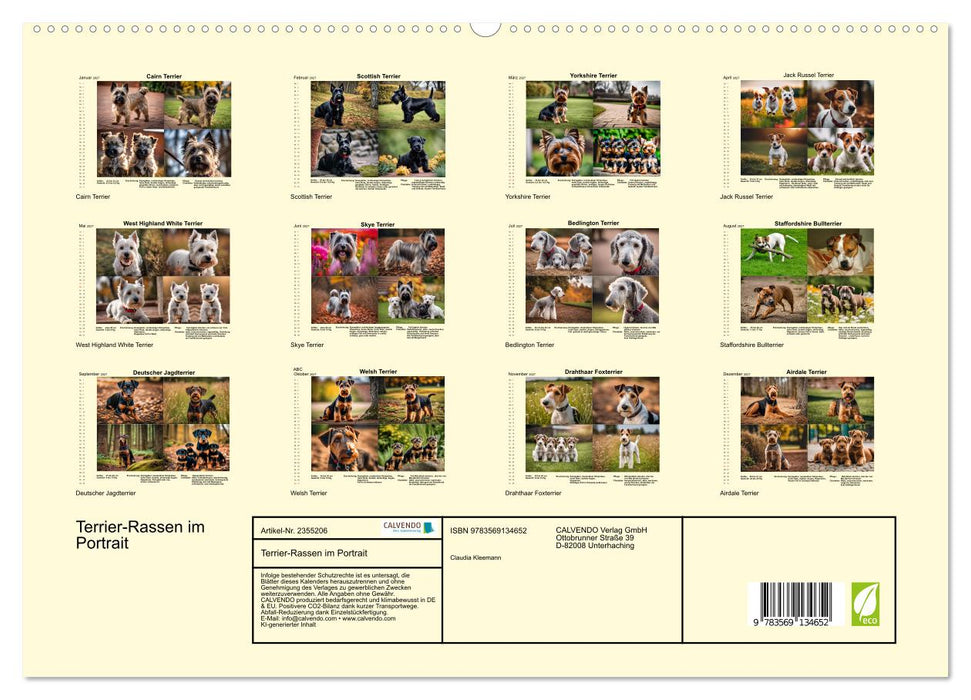 Terrier-Rassen im Portrait (CALVENDO Premium Wandkalender 2027)