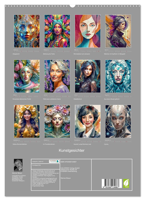 Kunstgesichter (CALVENDO Premium Wandkalender 2027)