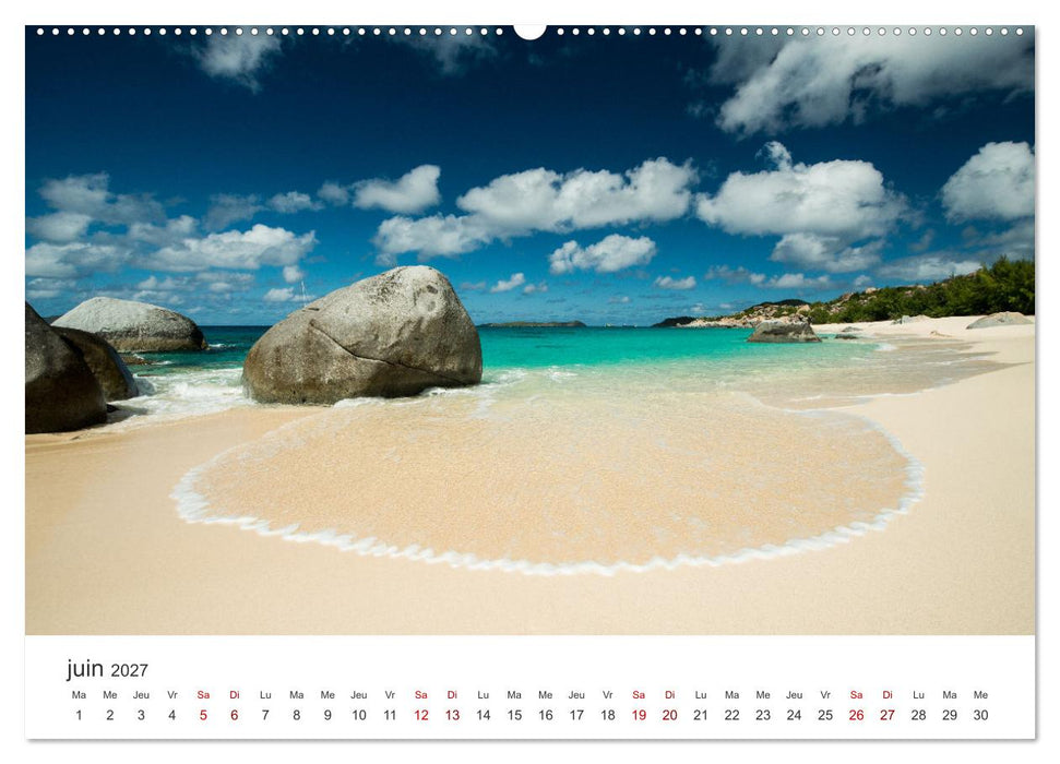 Plages des Caraïbes et nuances de bleu (CALVENDO Calendrier mensuel 2027)