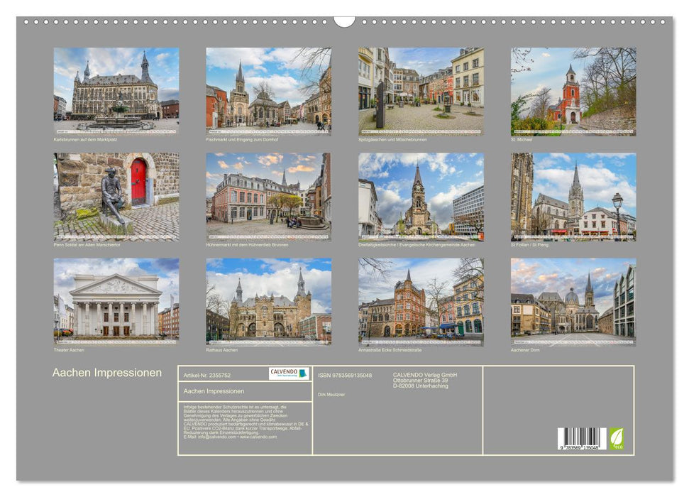 Aachen Impressionen (CALVENDO Wandkalender 2027)