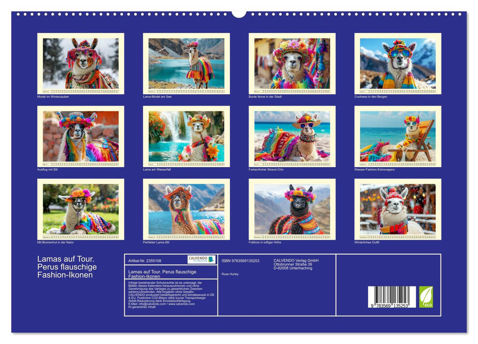 Lamas auf Tour. Perus flauschige Fashion-Ikonen (CALVENDO Premium Wandkalender 2027)