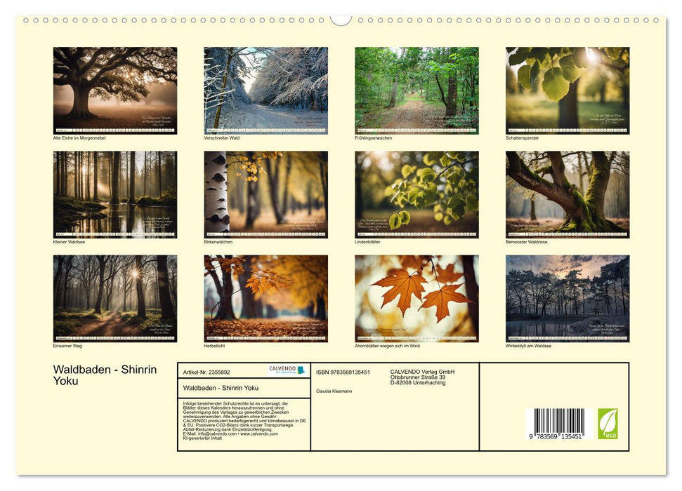 Waldbaden - Shinrin Yoku (CALVENDO Premium Wandkalender 2027)