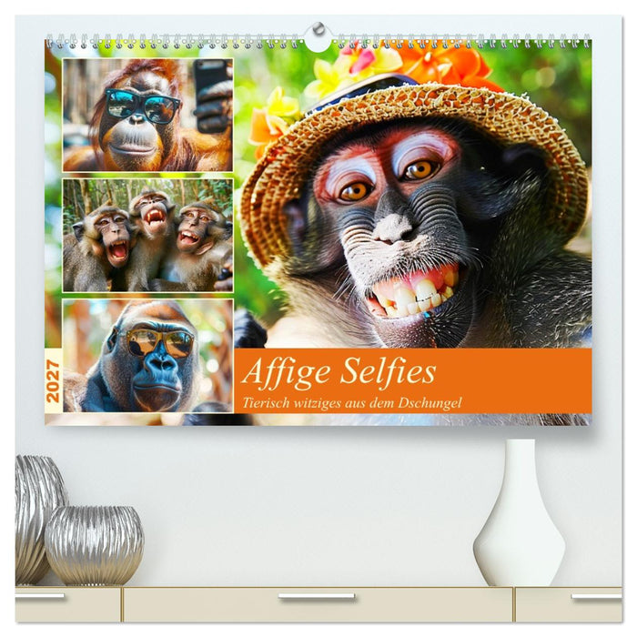 Affige Selfies. Tierisch witziges aus dem Dschungel (CALVENDO Premium Wandkalender 2027)