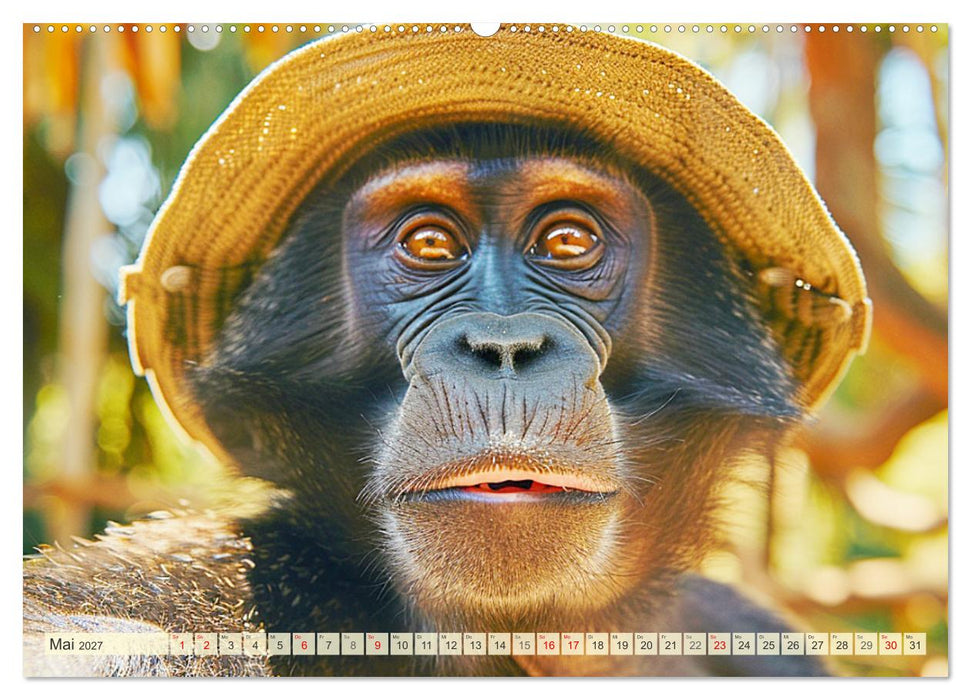 Affige Selfies. Tierisch witziges aus dem Dschungel (CALVENDO Premium Wandkalender 2027)