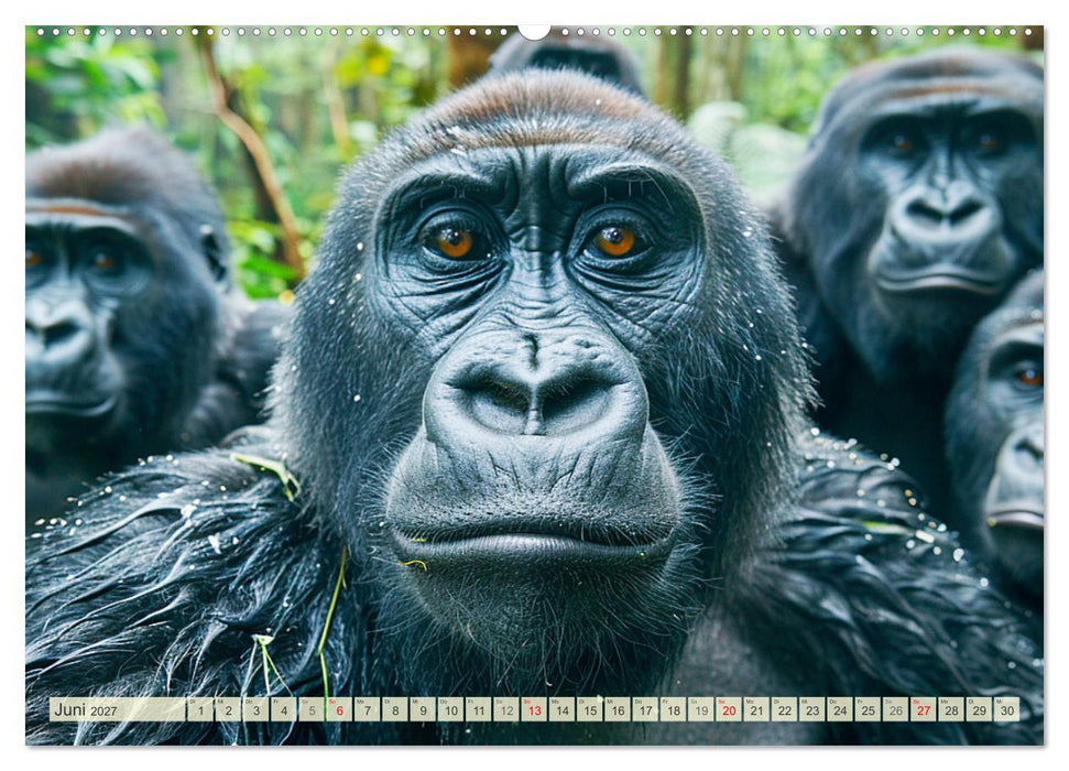 Affige Selfies. Tierisch witziges aus dem Dschungel (CALVENDO Premium Wandkalender 2027)