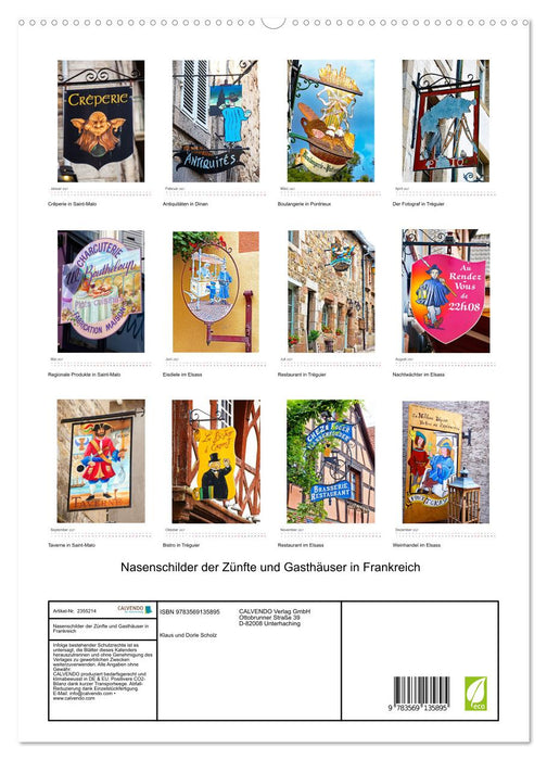 Nasenschilder der Zünfte und Gasthäuser in Frankreich (CALVENDO Premium Wandkalender 2027)