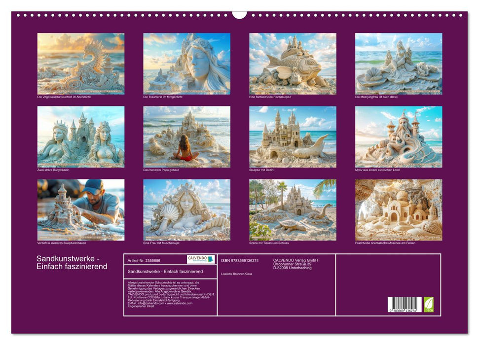Sandkunstwerke - Einfach faszinierend (CALVENDO Wandkalender 2027)