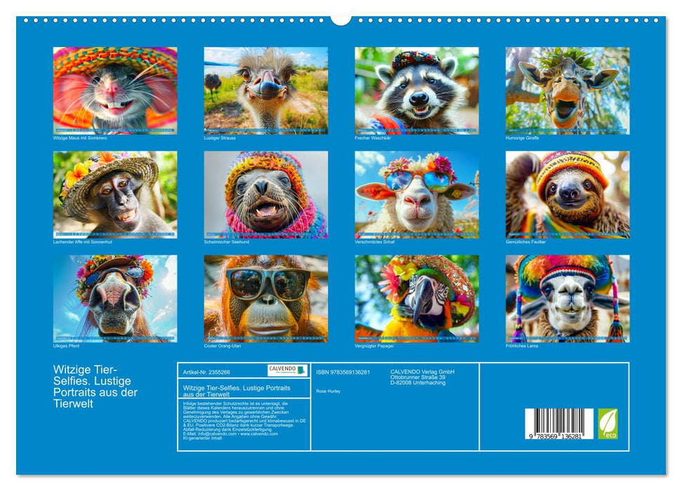 Witzige Tier-Selfies. Lustige Portraits aus der Tierwelt (CALVENDO Premium Wandkalender 2027)