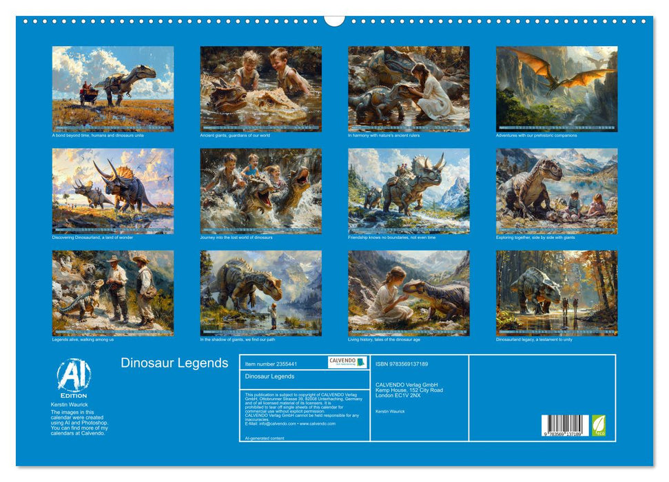 Dinosaur Legends (CALVENDO Monthly Calendar 2027)