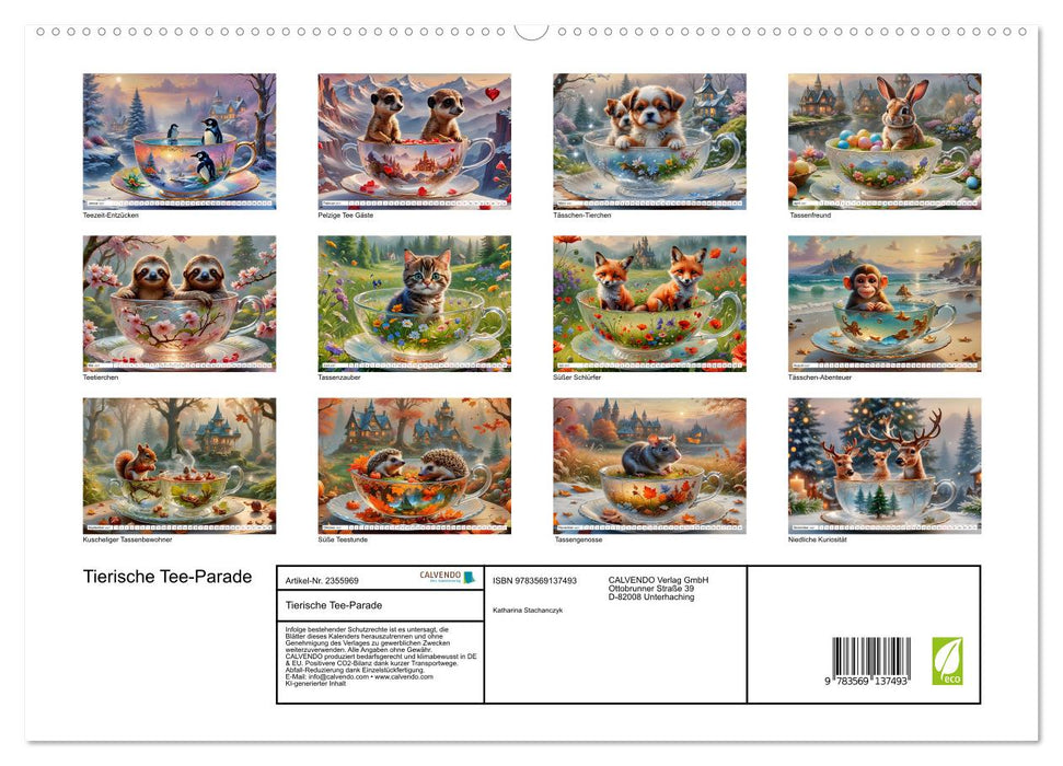 Tierische Tee-Parade (CALVENDO Premium Wandkalender 2027)