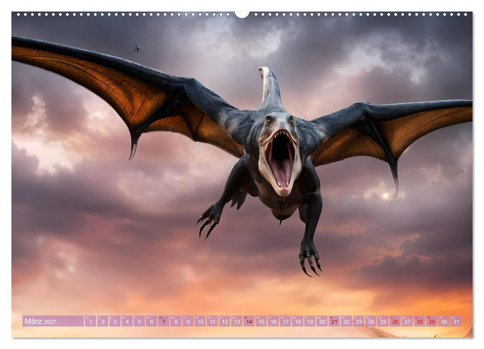 KI-Dino-Expeditionen Zwölf Monate im Land der Saurier (CALVENDO Wandkalender 2027)