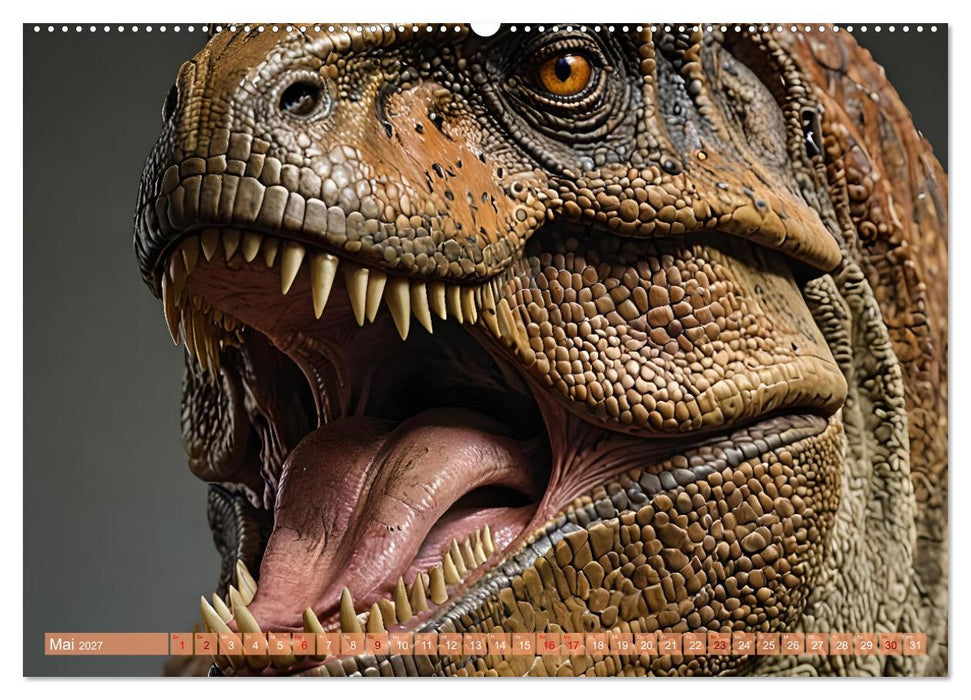 KI-Dino-Expeditionen Zwölf Monate im Land der Saurier (CALVENDO Wandkalender 2027)