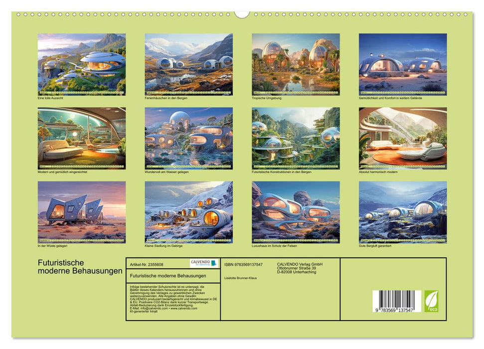 Futuristische moderne Behausungen (CALVENDO Premium Wandkalender 2027)