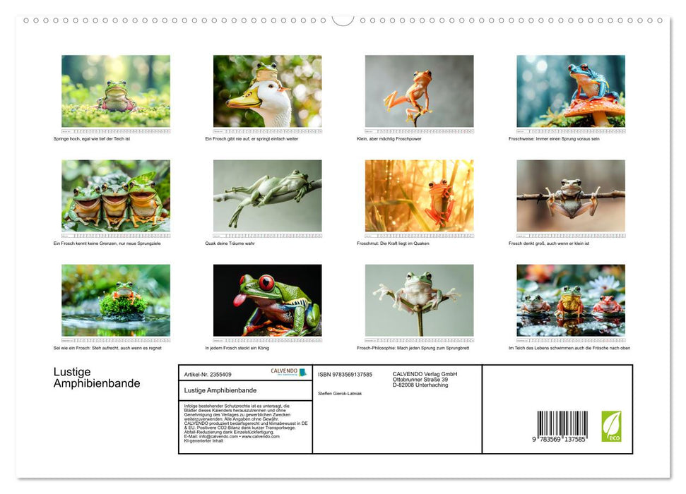 Lustige Amphibienbande (CALVENDO Premium Wandkalender 2027)