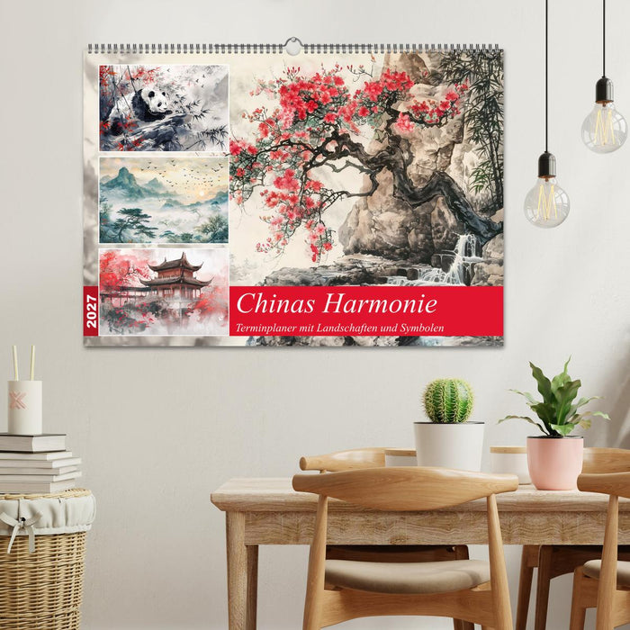 Chinas Harmonie - Terminplaner mit Landschaften und Symbolen (CALVENDO Wandkalender 2027)