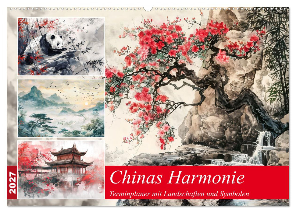 Chinas Harmonie - Terminplaner mit Landschaften und Symbolen (CALVENDO Wandkalender 2027)