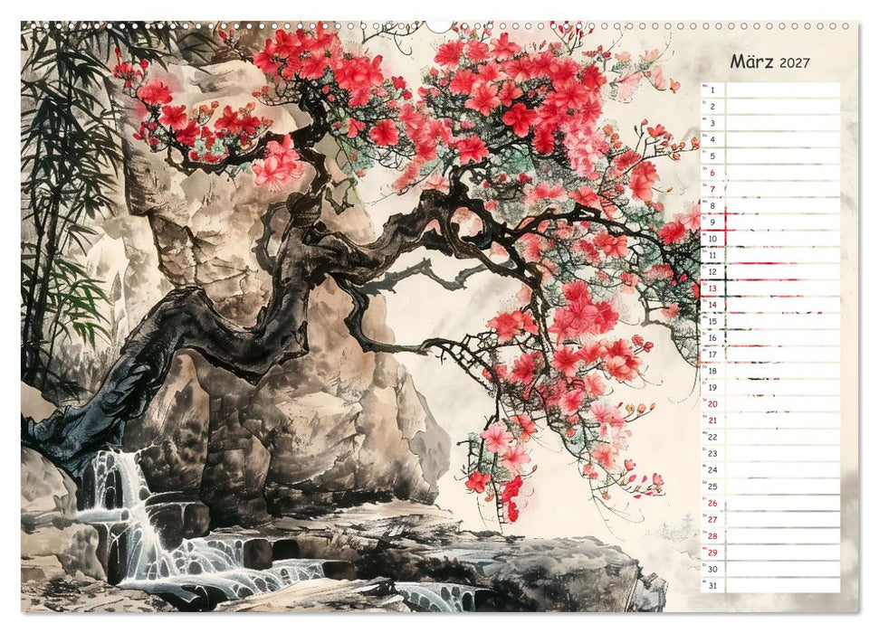 Chinas Harmonie - Terminplaner mit Landschaften und Symbolen (CALVENDO Wandkalender 2027)