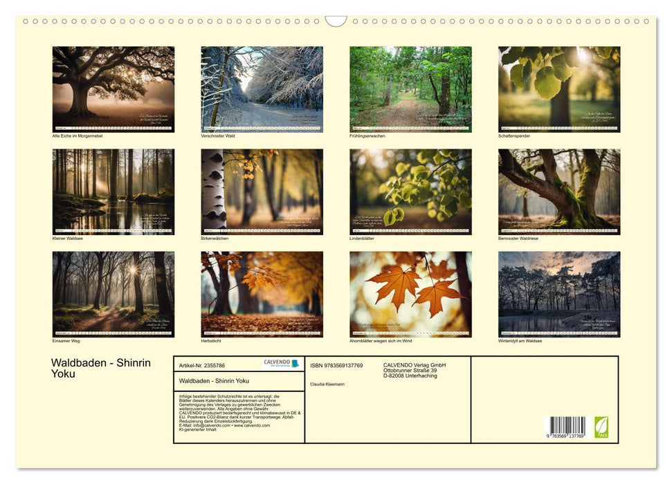 Waldbaden - Shinrin Yoku (CALVENDO Wandkalender 2027)