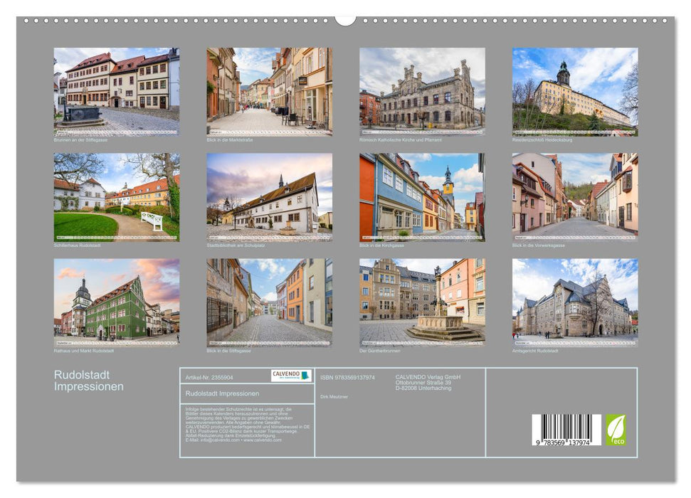 Rudolstadt Impressionen (CALVENDO Premium Wandkalender 2027)