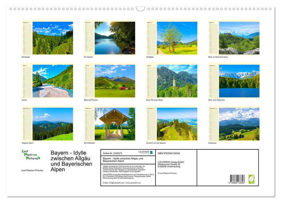 Bayern - Idylle zwischen Allgäu und Bayerischen Alpen (CALVENDO Wandkalender 2027)