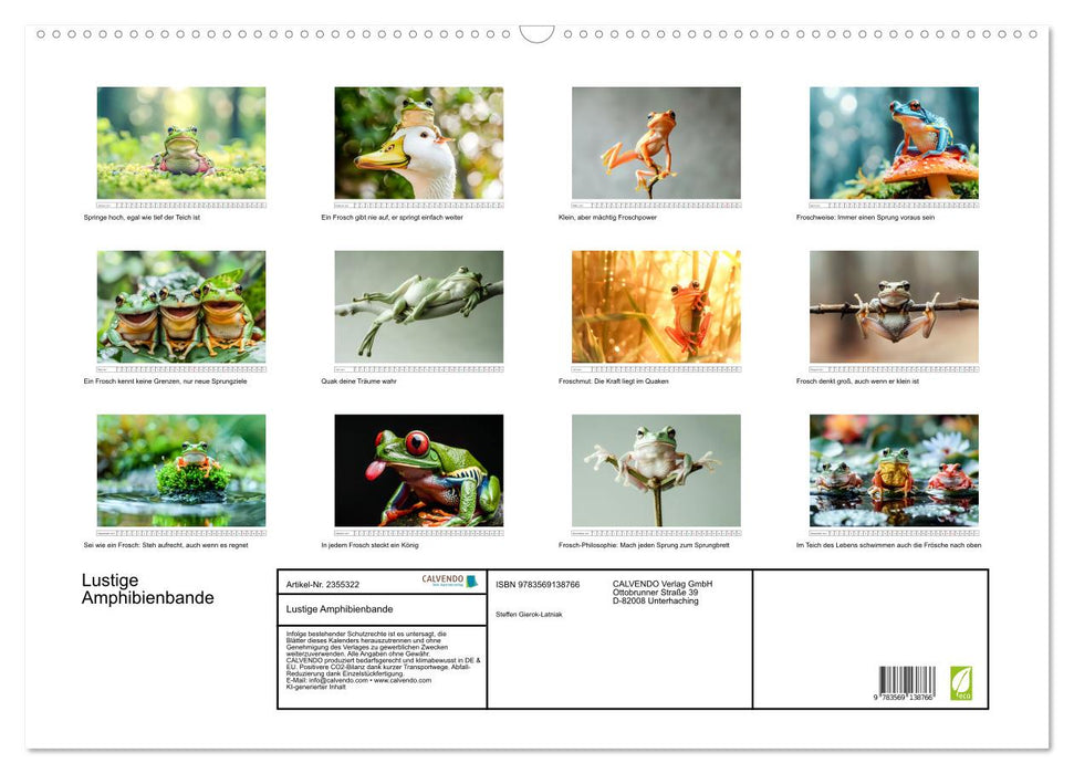 Lustige Amphibienbande (CALVENDO Wandkalender 2027)
