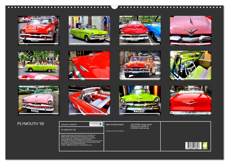 PLYMOUTH '55 (CALVENDO Wandkalender 2027)