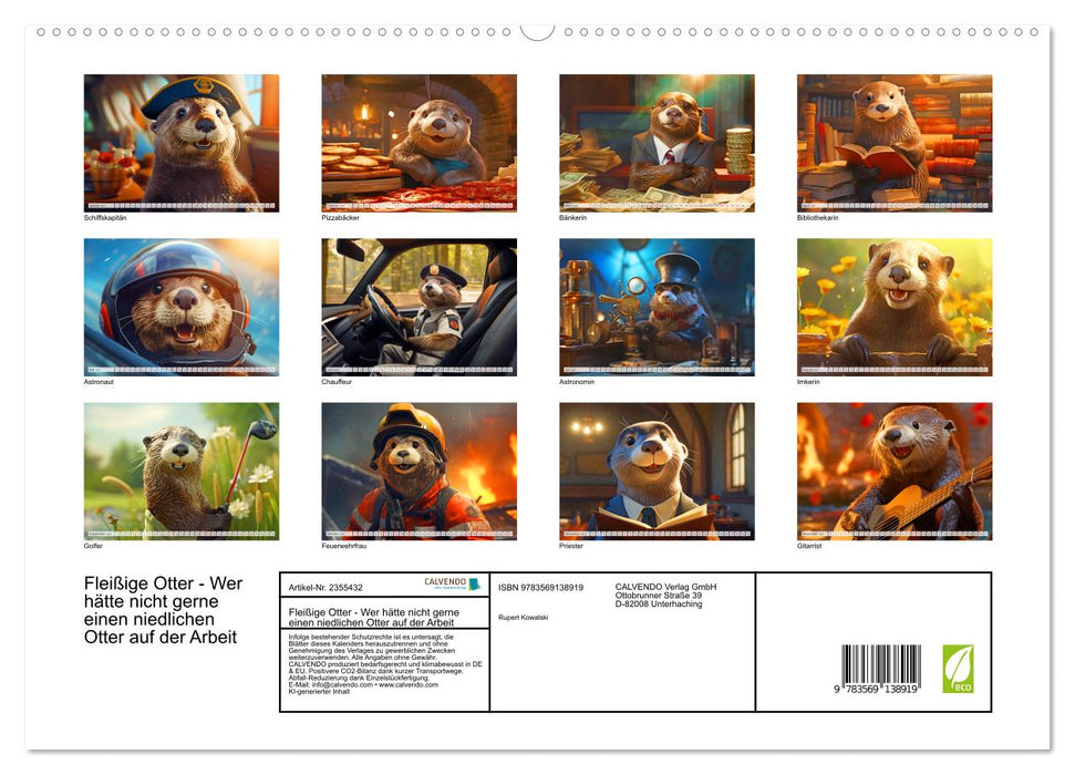 Fleißige Otter - Wer hätte nicht gerne einen niedlichen Otter auf der Arbeit (CALVENDO Premium Wandkalender 2027)
